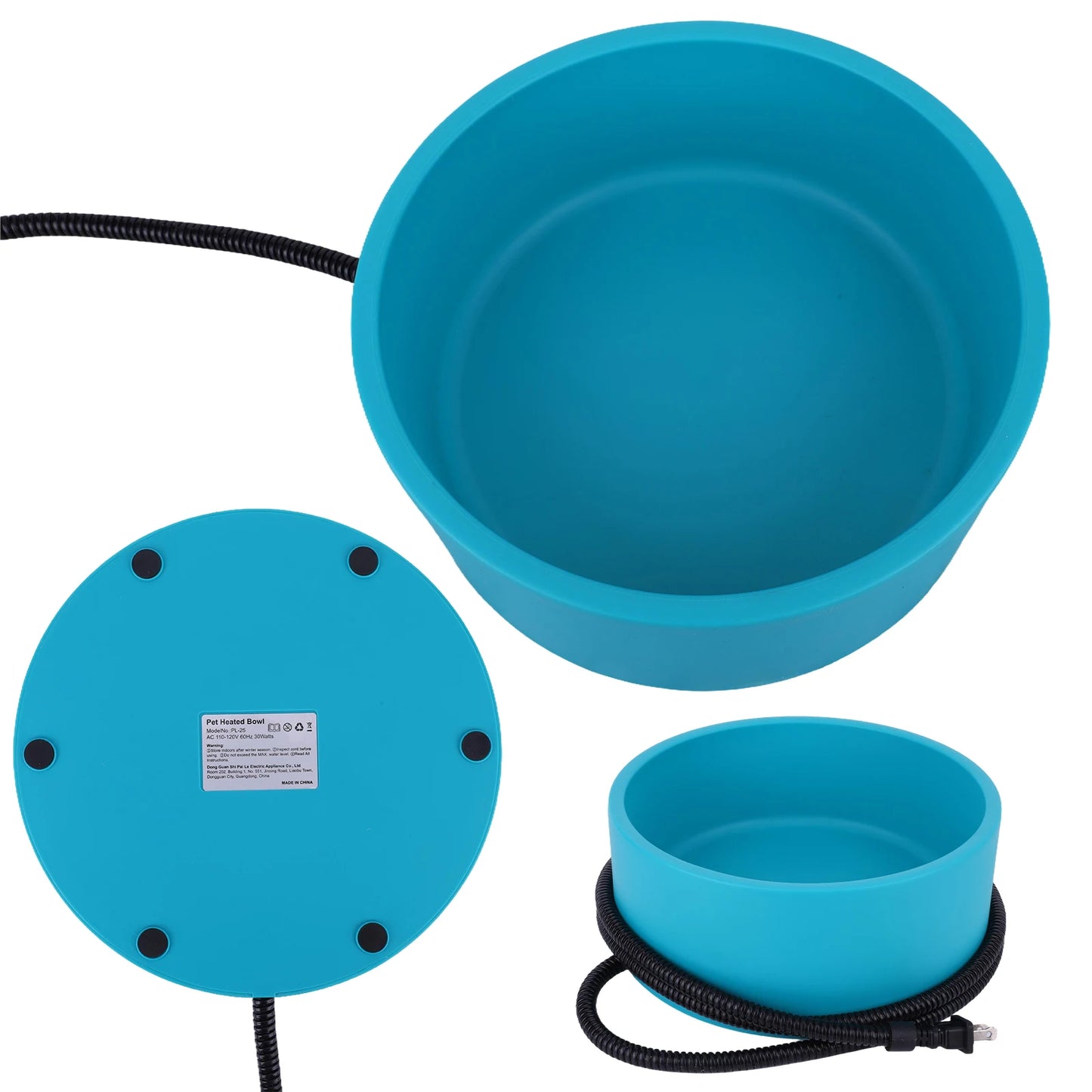 Heated Water Bowl 3.2 L/108 Oz Outdoor Thermal Pet Bowl Heated Pet Water Bowl Provides Drinkable Water in Winter for Dog & Cat