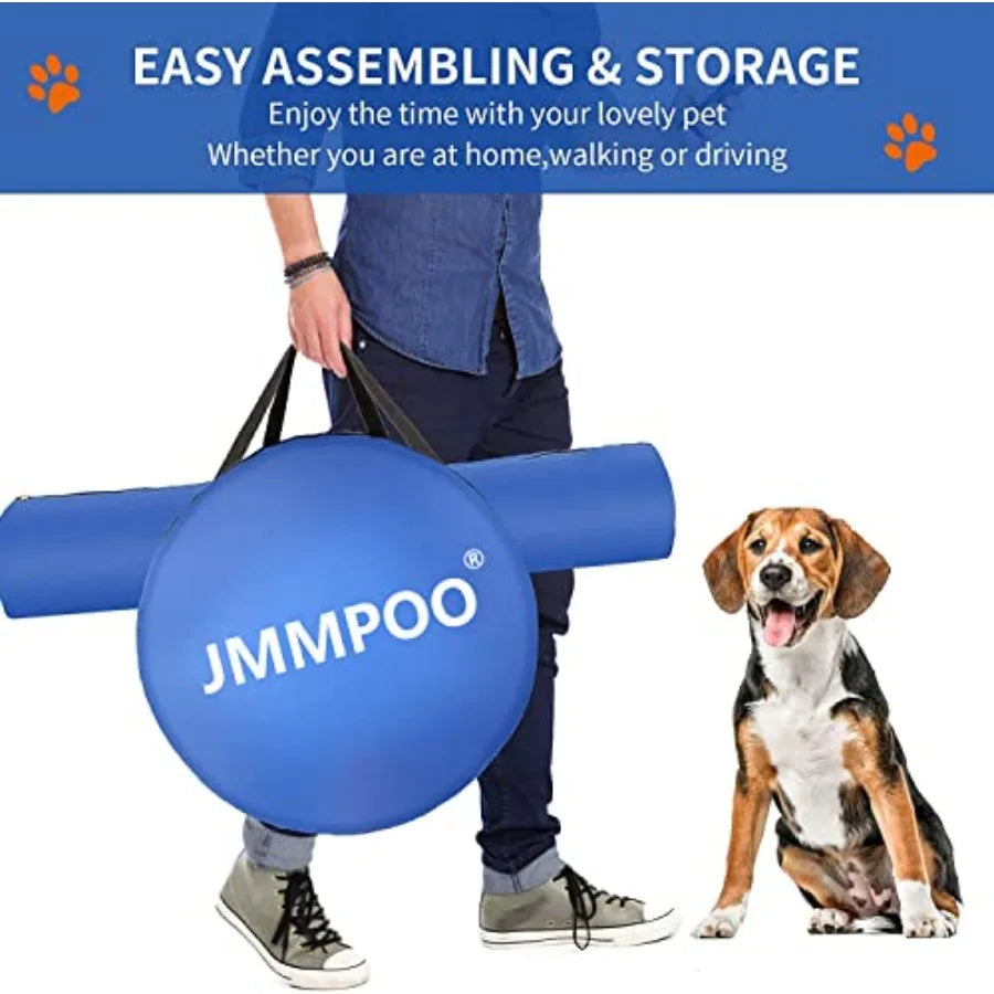 Dog Agility Training Equipment, 60-piece Dog Obstacle Course Training Starter Kit Pet Outdoor Game with Tunnel, Agility Hurdle,