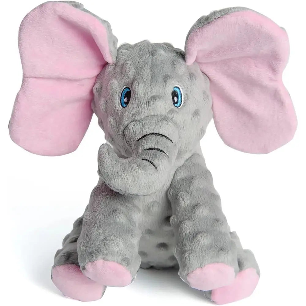Dog Toys Puppy Toys Cute Squeaky Elephant Toy with Crinkle Paper Stuffed Plush Animal for Small Medium Large Dogs