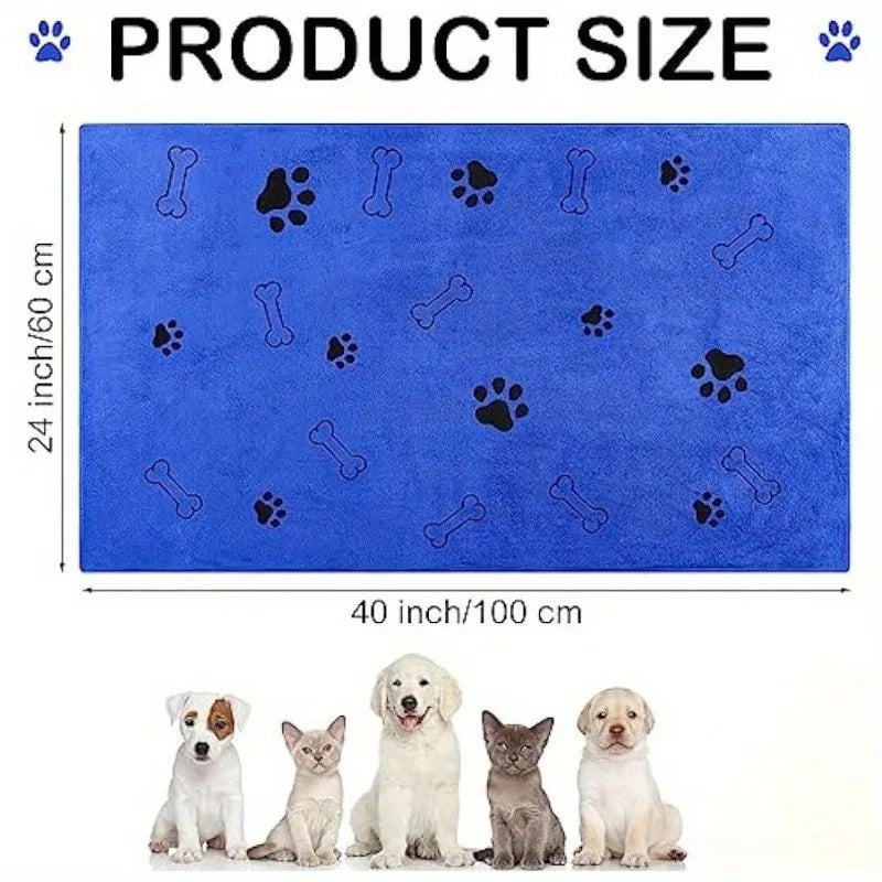 Labelable Pet Bath Towel Quick Drying Absorbent Dog Cat Bath Large Towel Soft Quick Drying Supplies