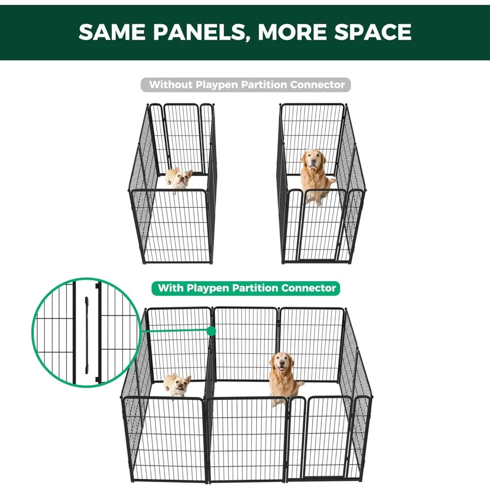 Homeplus Unleashed Indoor Dog Playpen - Stress-Free and Safe Play, Heavy Duty 40 Inch 12 Panels with Connectors，Customized