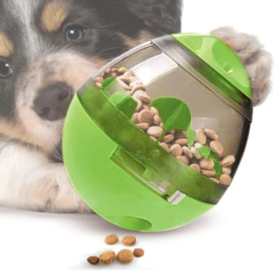 Puppy, Small Dog Breeds, and Cat Treat Ball, Slow Pet Feeder, Boredom Buster, Adjustable Food Dispenser, Ends Naughty Chewing a