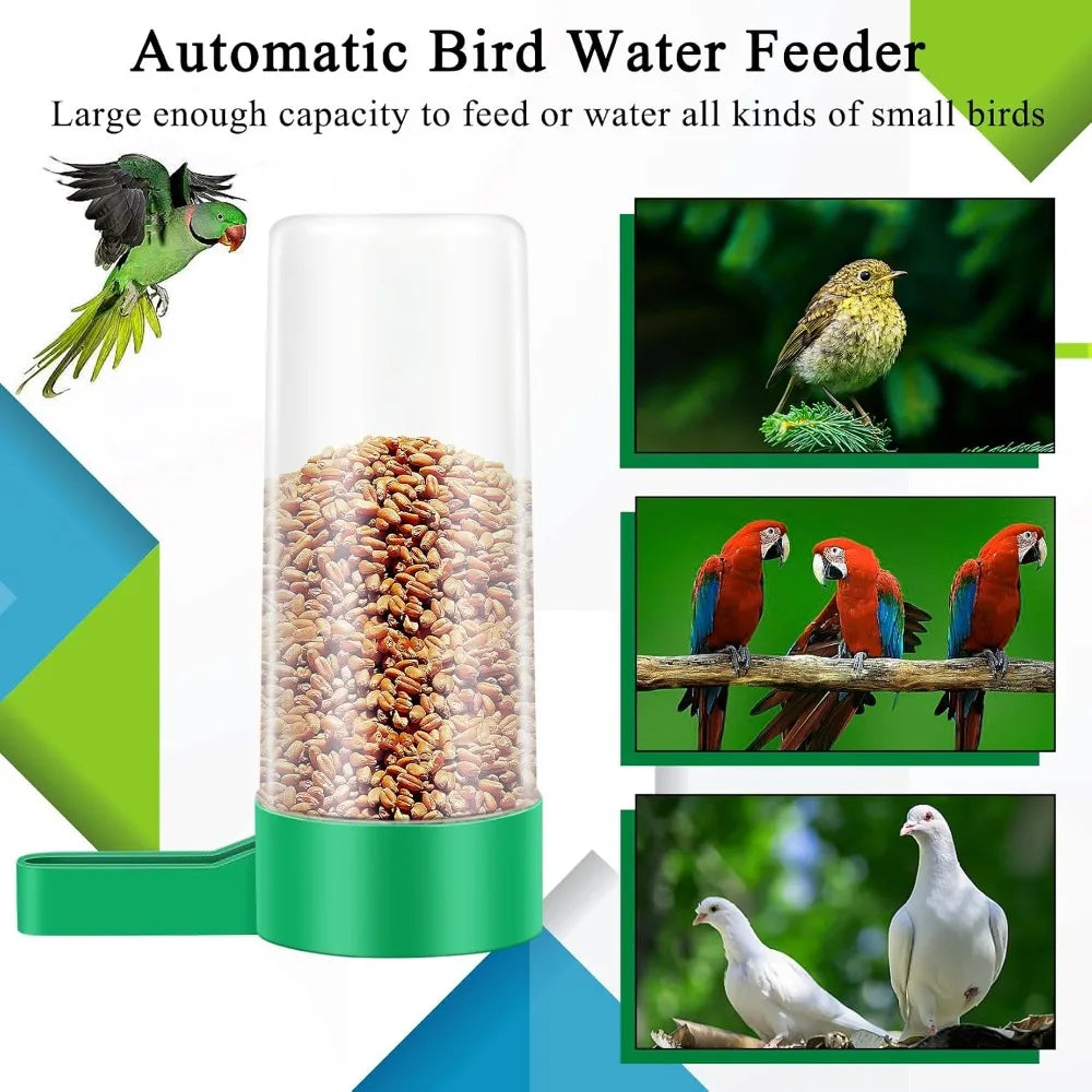4 Pieces Plastic Bird Water Feeder Drinker Clip for Parrots Budgie Cockatiel Lovebirds Cage