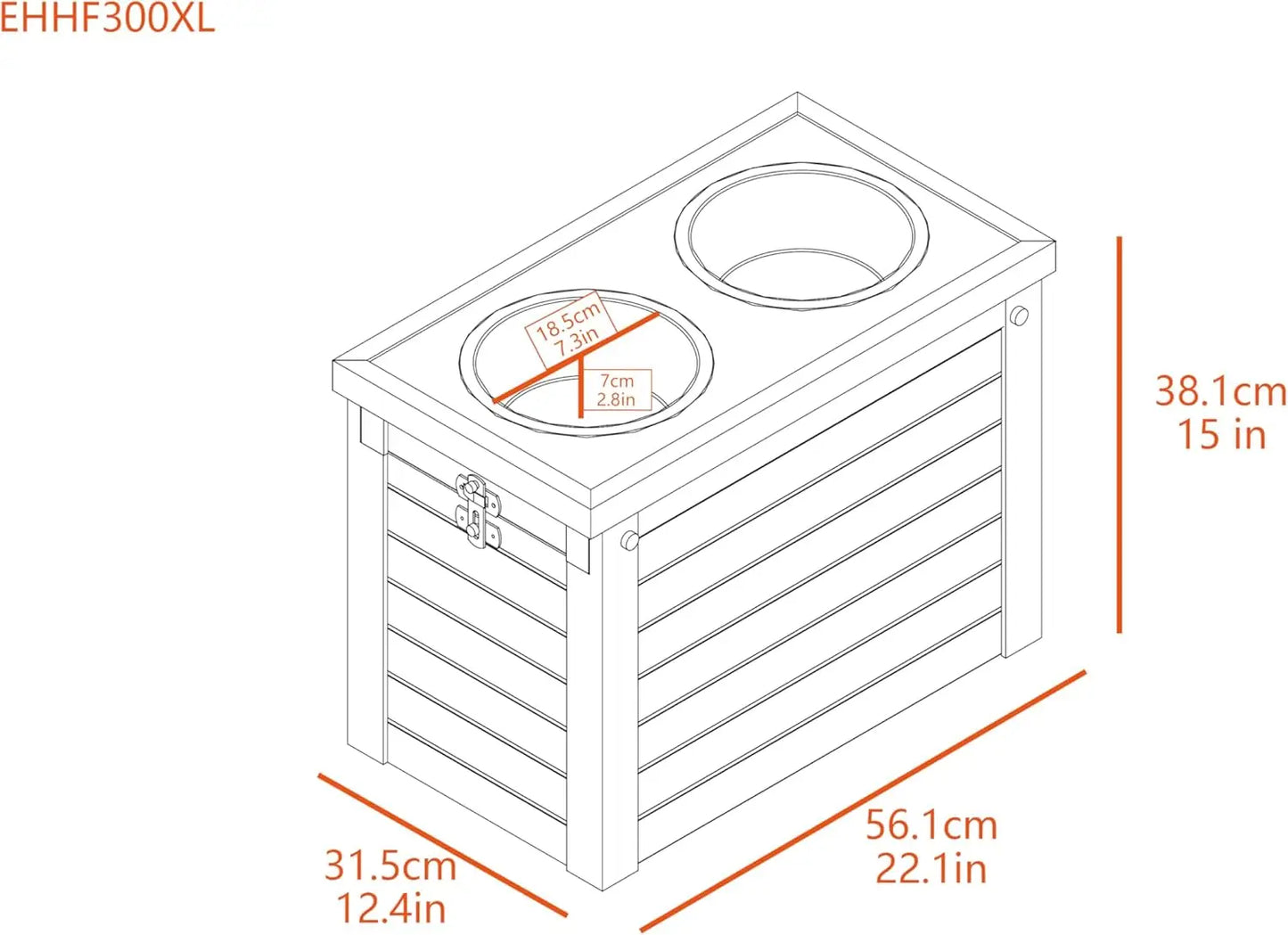Elevated Dog Feeder with 2 Stainless Steel Bowls and Sliding Lid Storage Bin for Taller Dogs