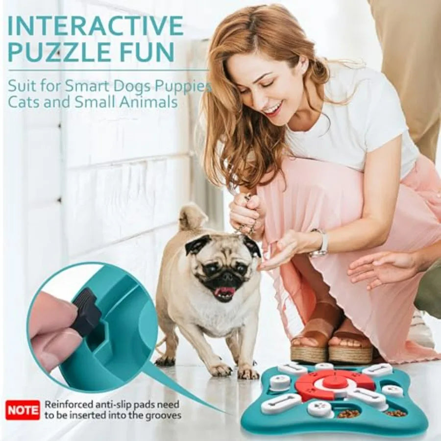 Dog Puzzle Toys, Treat Dispensing Dog Enrichment Toys for IQ Training and Brain Stimulation, Interactive Mentally Stimulating T