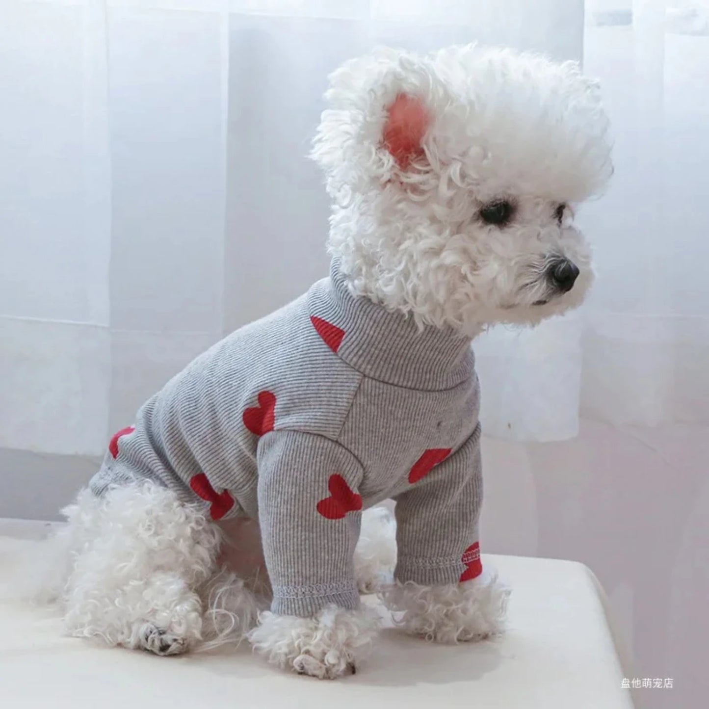 Dog Puppy Clothes Shirt Fit Small Dog Pet Cat All seasons Love printed Valentine's Day bottom shirt