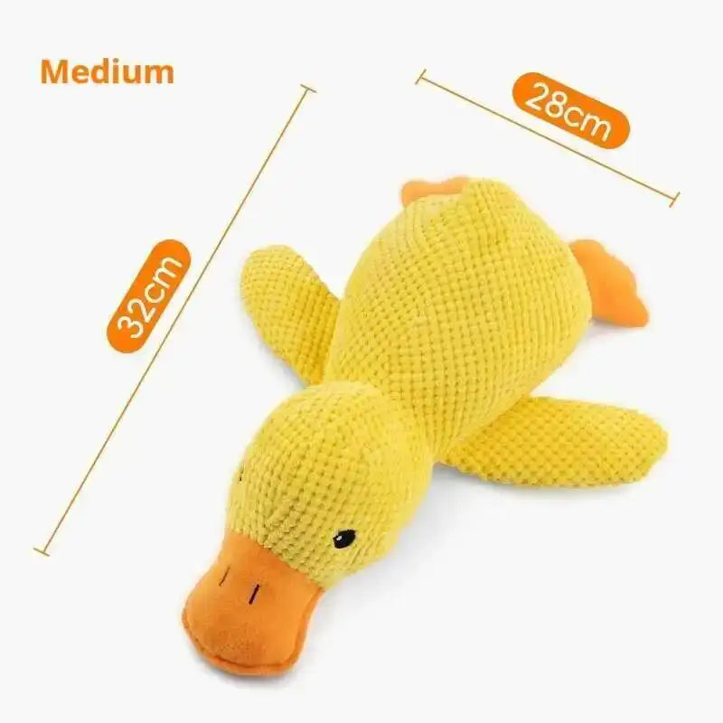Squeaky Plush Duck Dog Toy Bite Resistant Puppy Chew Toy Teeth Grinding Companion Sleep Toy